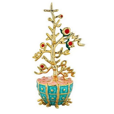 l'albero del bene decorazione in porcellana e resina dorata
